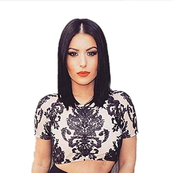 DILLARDS 39Cm The European And American Wig With Short Straight Hair Black Mid Length Wigs For Girls - Image 4